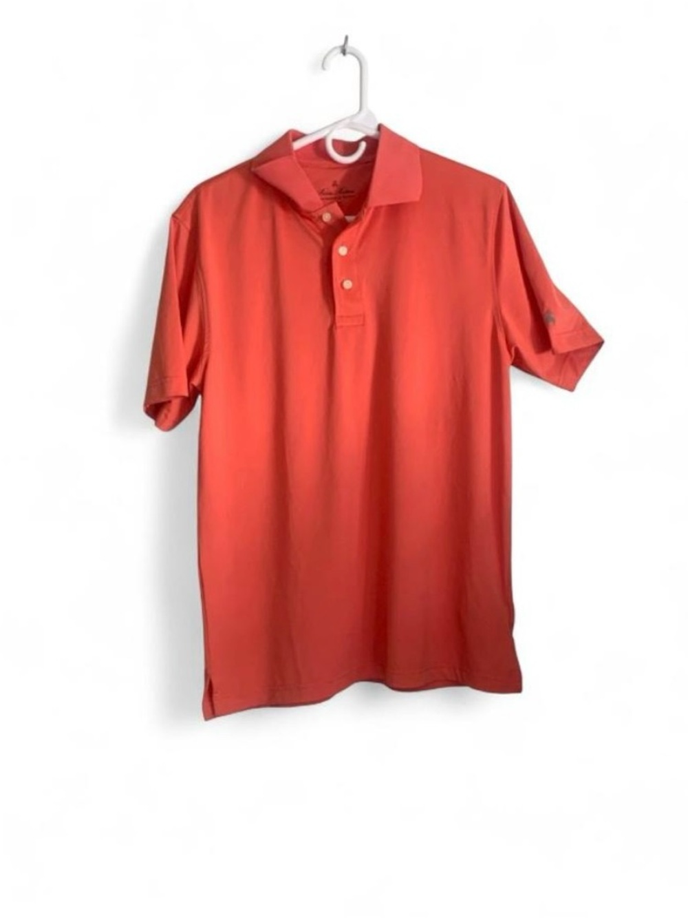 Brooks Brothers performance coral polo shirt   Short sleeve Size M relaxed fit